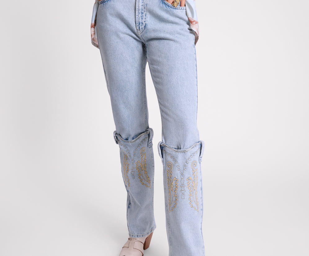 RODEO BOOTS HIGH WAIST DENIM JEANS