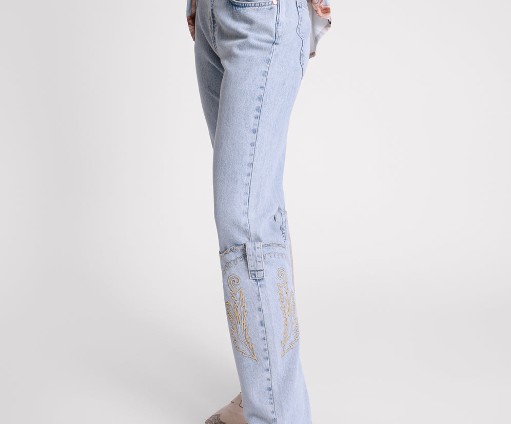 RODEO BOOTS HIGH WAIST DENIM JEANS