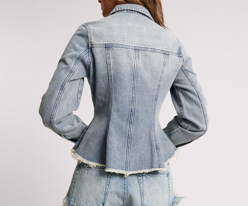 SALTY DOG PEPLUM DENIM SHACKET