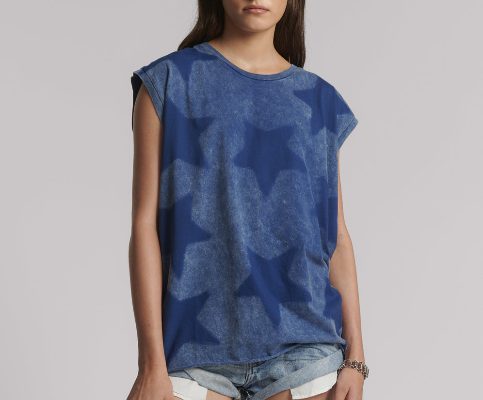 Star Dust Oversized Tank - Blue