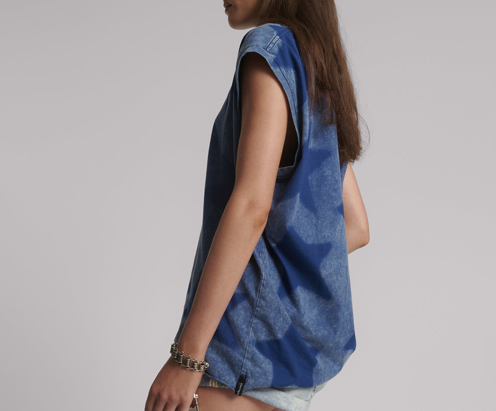 Star Dust Oversized Tank - Blue