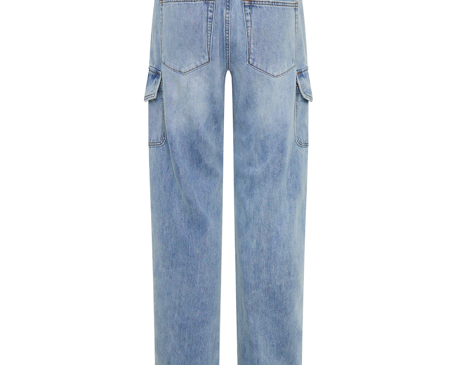 Cargo Shabbies Low Waist Drawstring Boyfriend Denim Jeans - Blue Tobacco