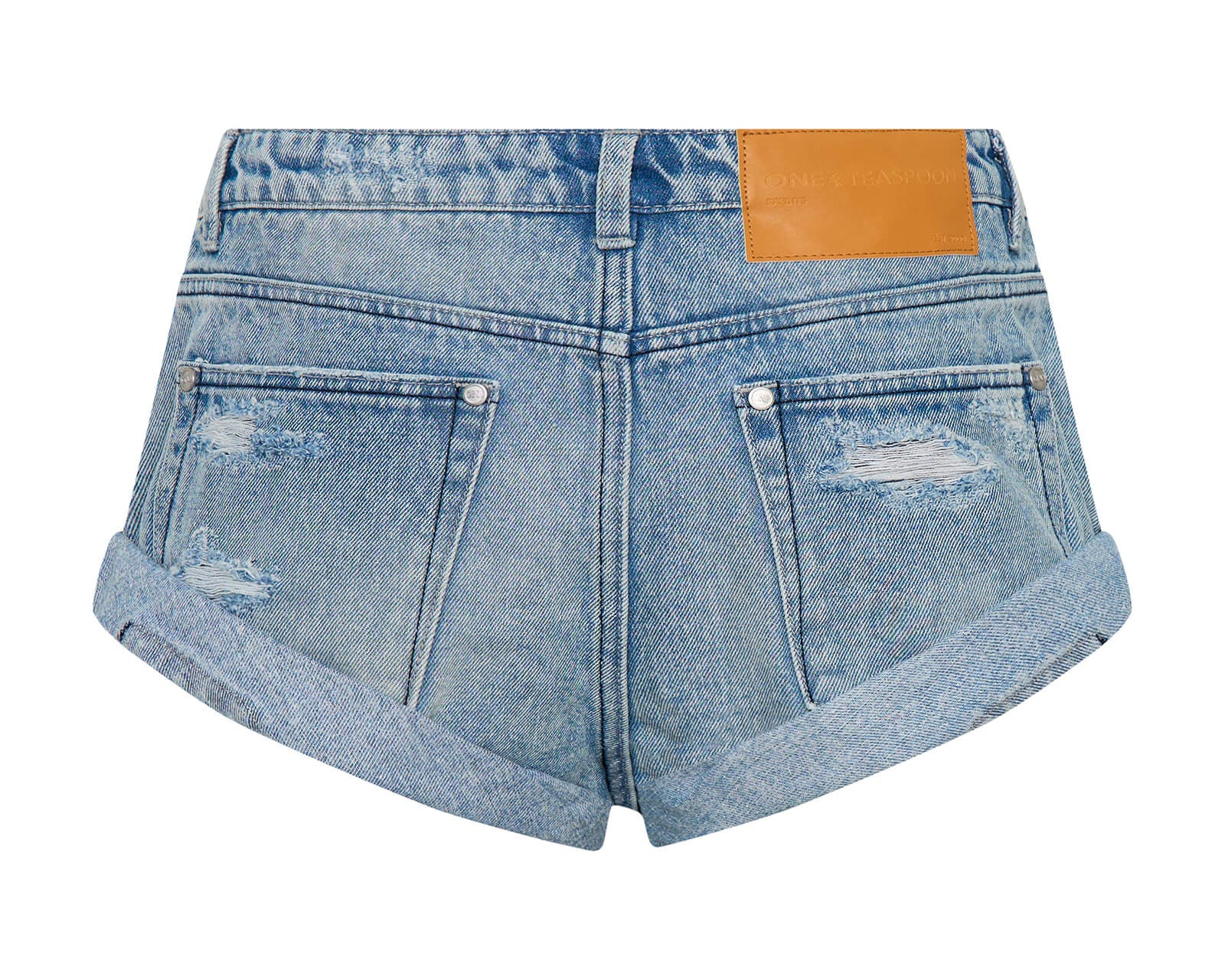 Bandits Low Waist Messed Up Denim Shorts - Salty Dog