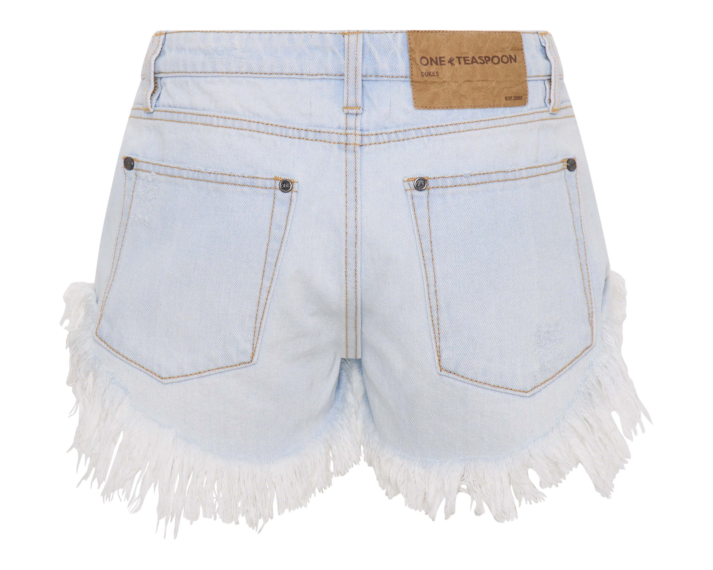 Dukes Low Waist Mini Denim Shorts - Cyber Blue