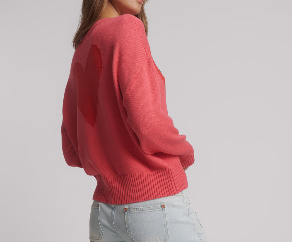 Lips Of Love Zip Front Valentines Sweater - Pink