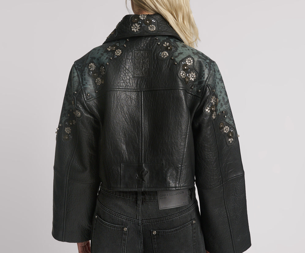 Matador Leather Cropped Jacket - Black