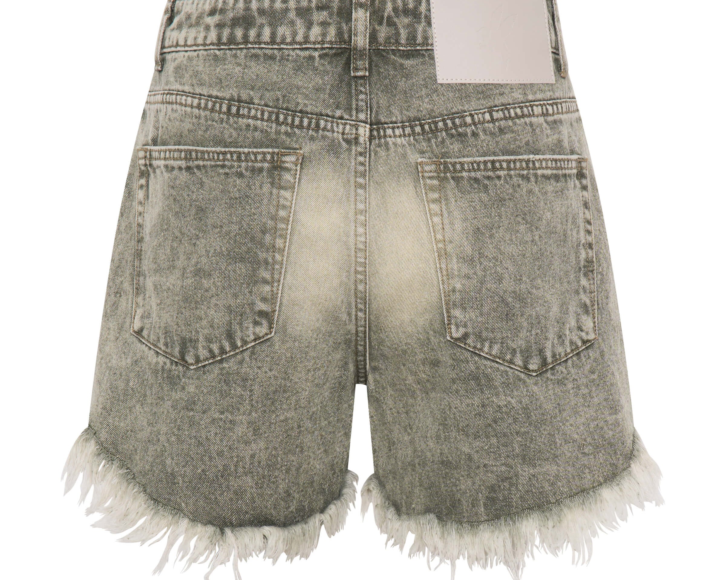 Truckers Mid Waist Relaxed Denim Shorts - Burnt Khaki