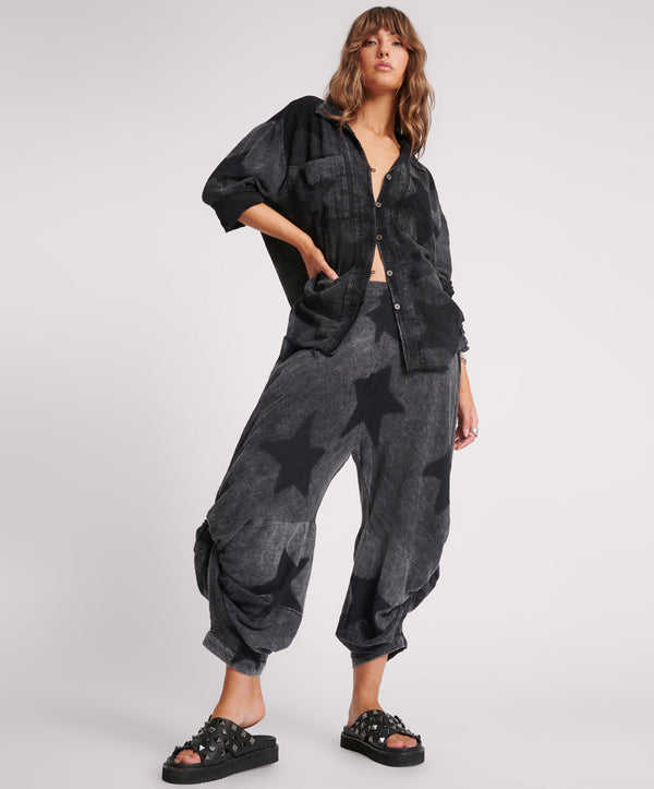 BLACK STAR MUSLIN GYPSY PANTS