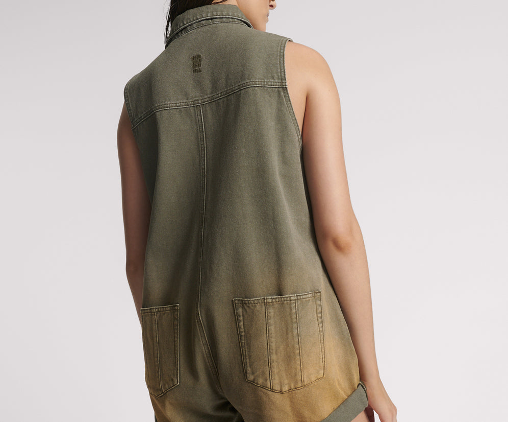 Braxton Mini Utility Canvas Jumpsuit - Desert Rust