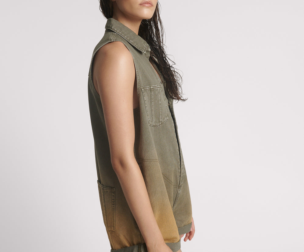 Braxton Mini Utility Canvas Jumpsuit - Desert Rust