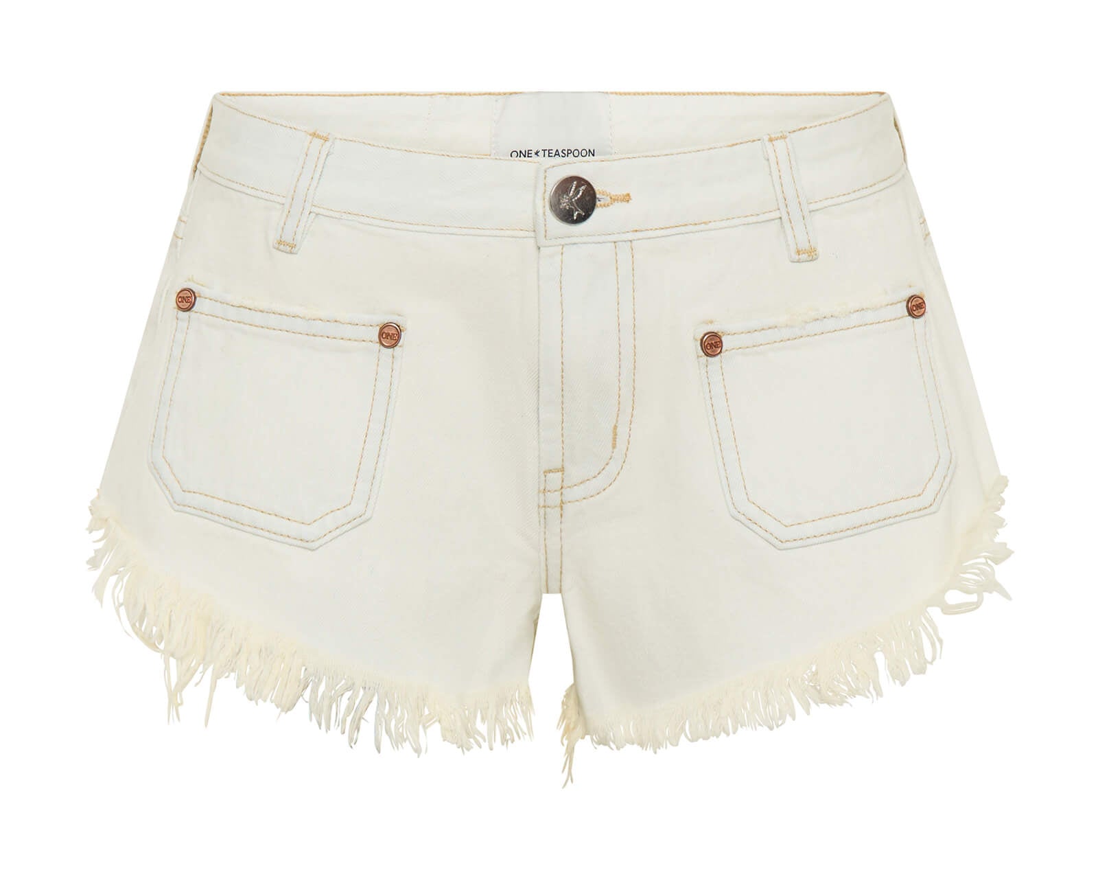 Retro Dukes Low Waist Mini Denim Shorts - Blue Cream