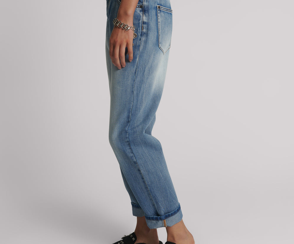 Slims High Waist Cropped Slim Fit Denim Jeans - Blue Summer