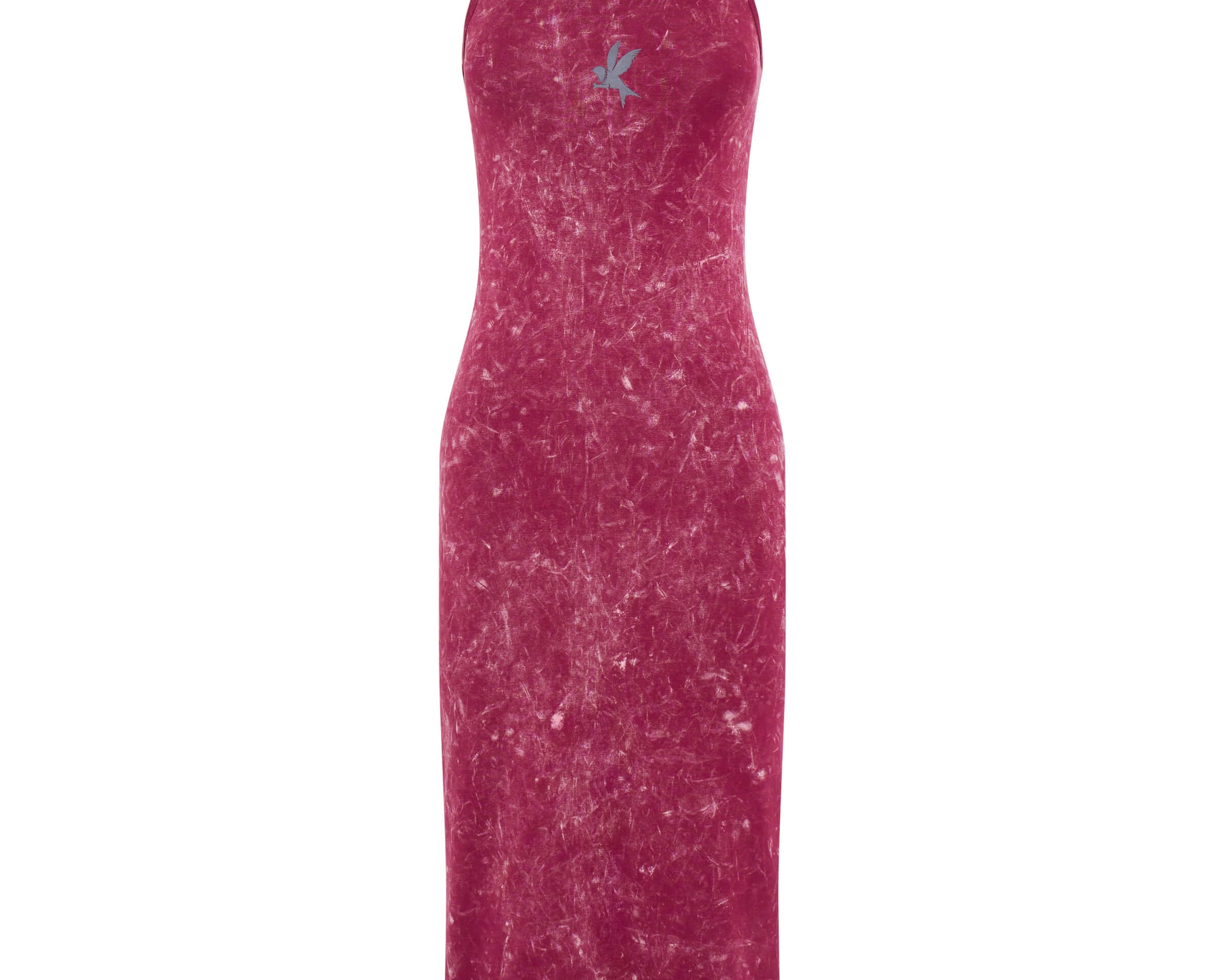 One Teaspoon Ribbed Singlet Acid Wash Midi Dress - Burnt Red