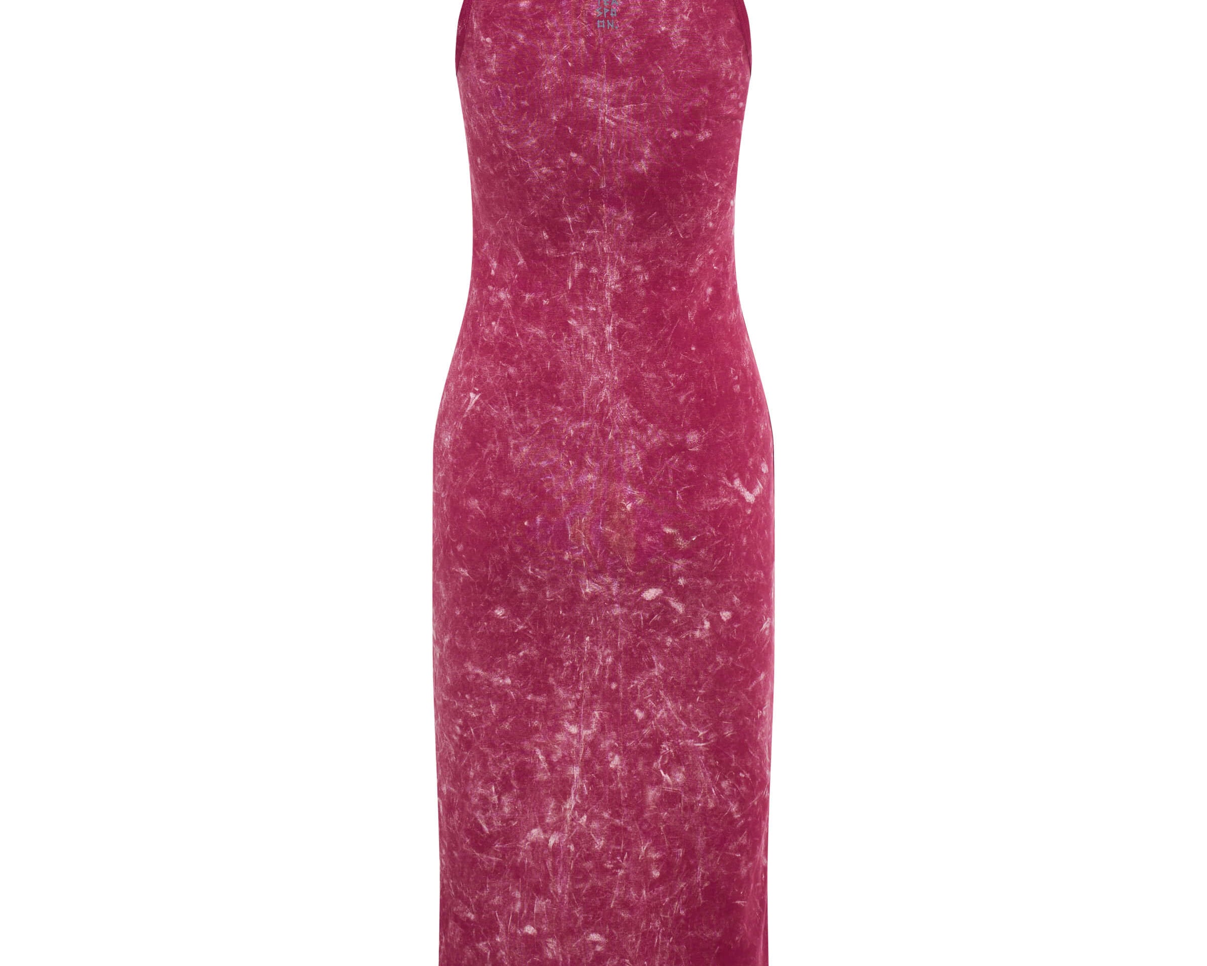 One Teaspoon Ribbed Singlet Acid Wash Midi Dress - Burnt Red