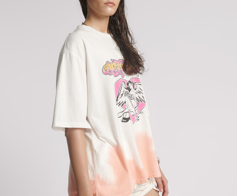 Angel Dip Dye Kobe Tee - Cream