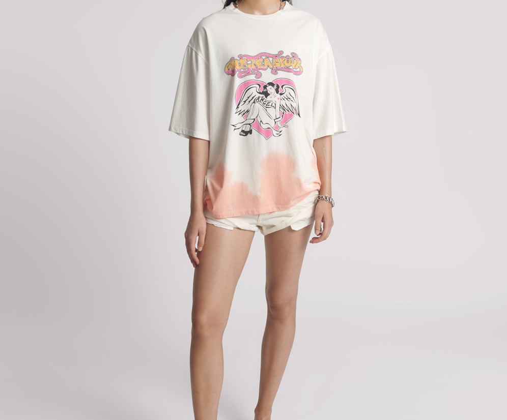 Angel Dip Dye Kobe Tee - Cream