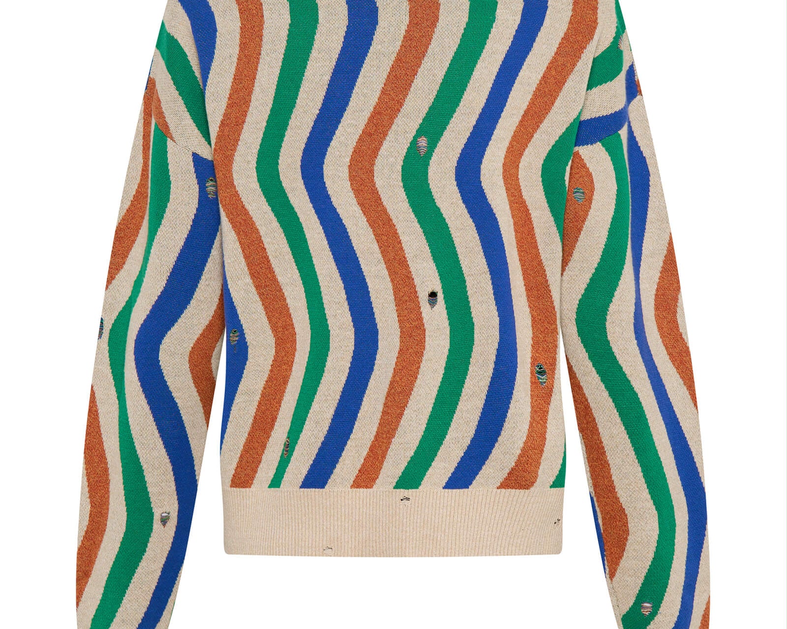 Acid Trip Knitted Wool Sweater - Striped Cream