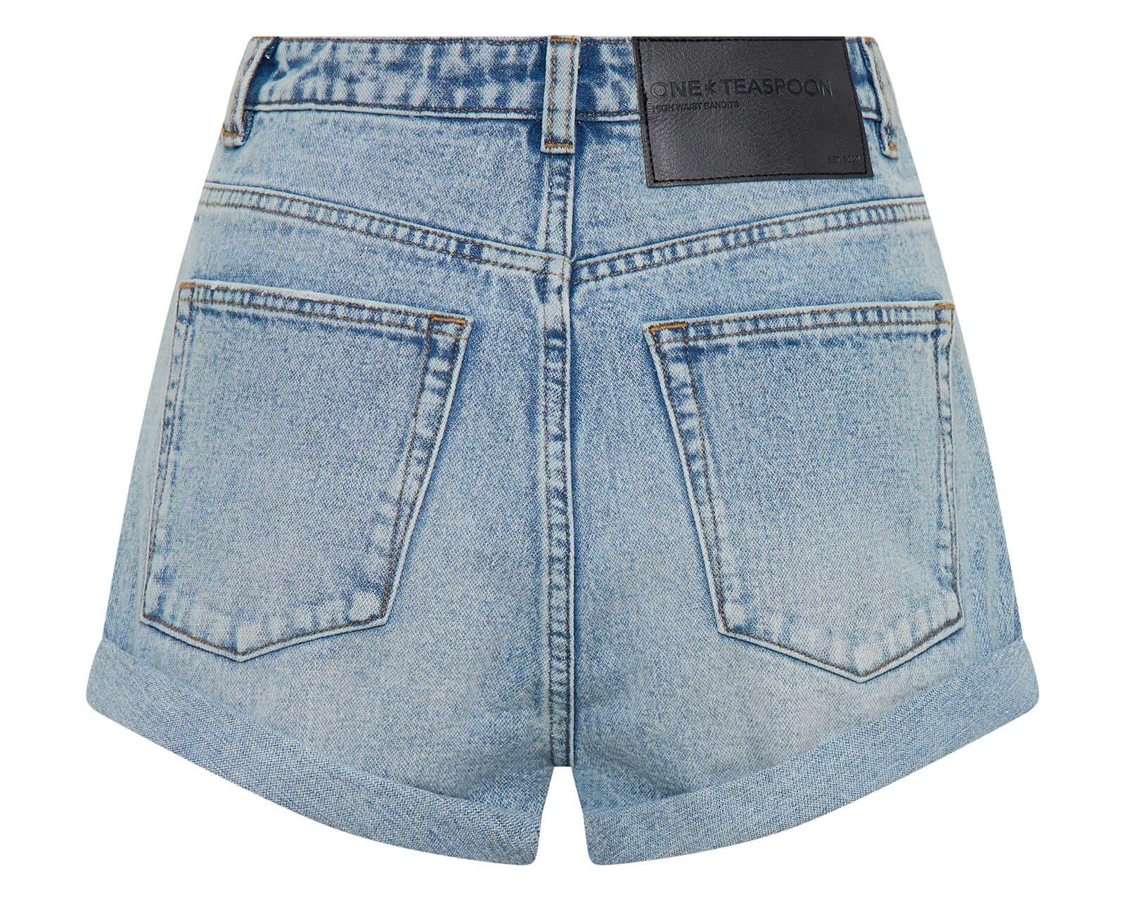 Bandits High Waist Denim Shorts - Hendrixe Blue