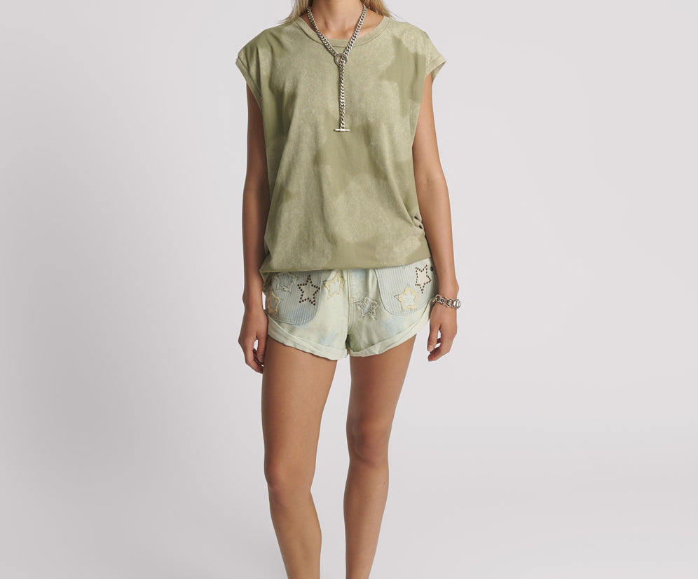 Hunters Elasticated Waist Boyfriend Denim Shorts - SUNDAE