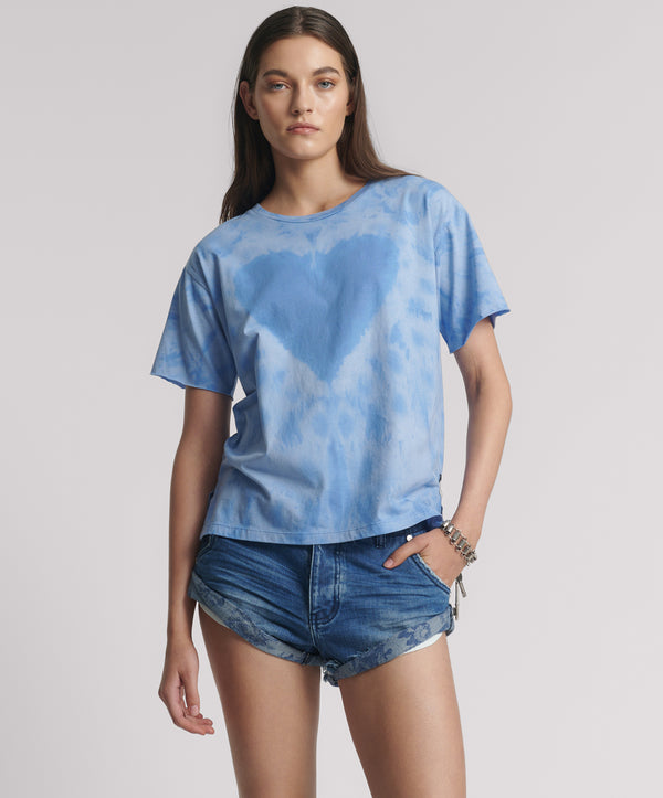 Love Sweat Split Hem Tee - Blue