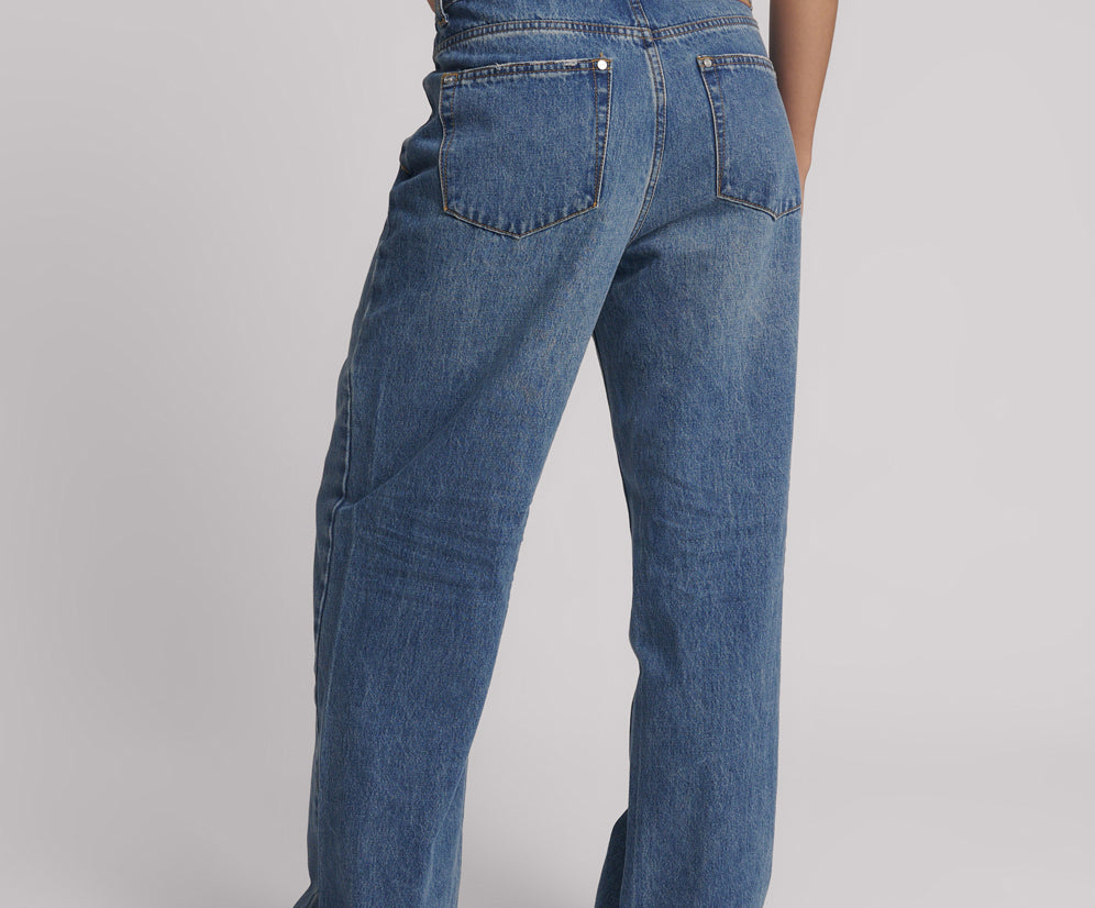 Baxters Mid Waist Wide Leg Denim Jeans - Blue Love