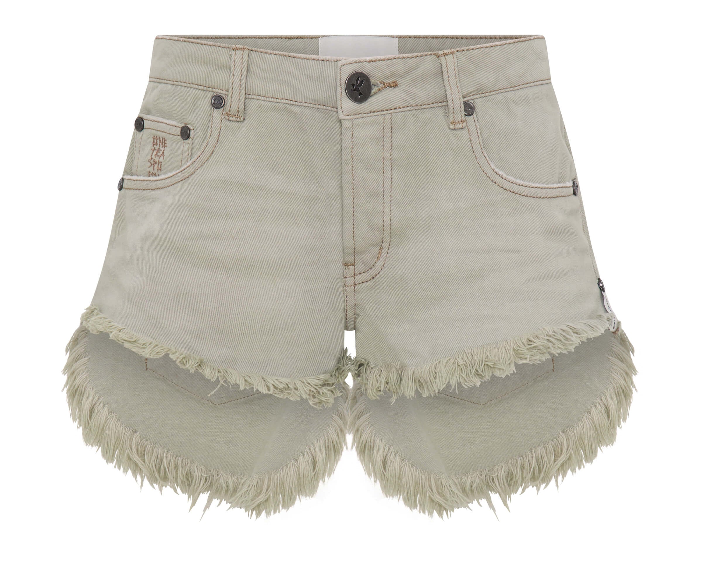 Bonitas Low Waist Denim Shorts - Faded Khaki