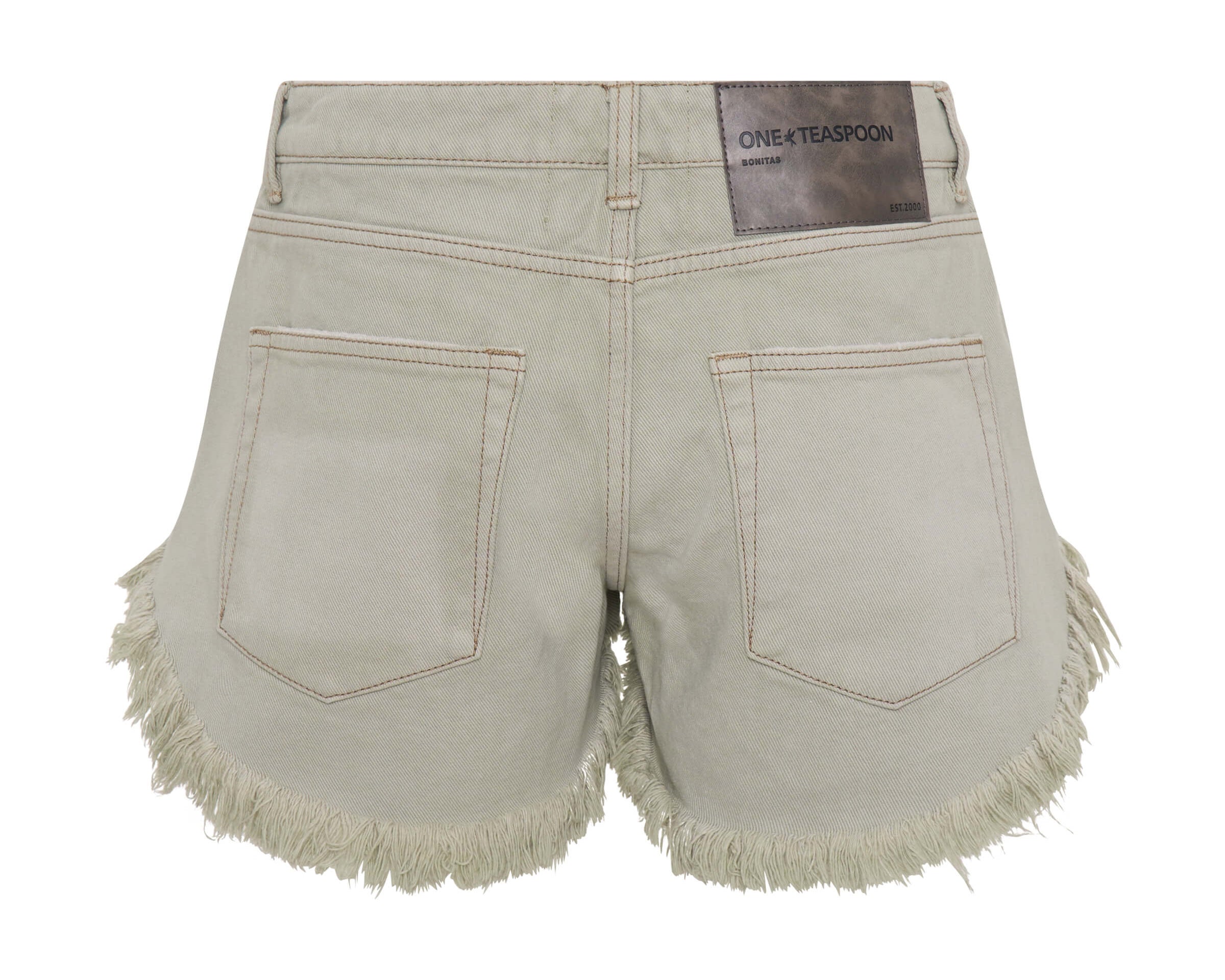 Bonitas Low Waist Denim Shorts - Faded Khaki