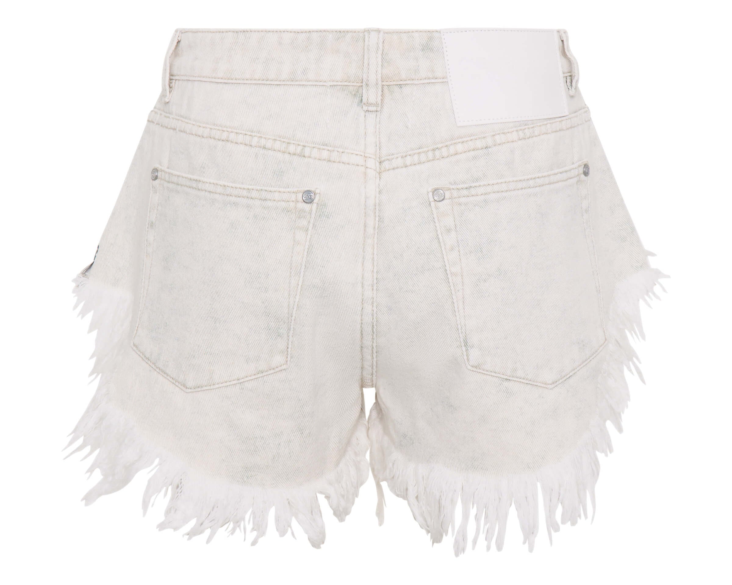 Rollers Low Waist Denim Shorts - Pebble White