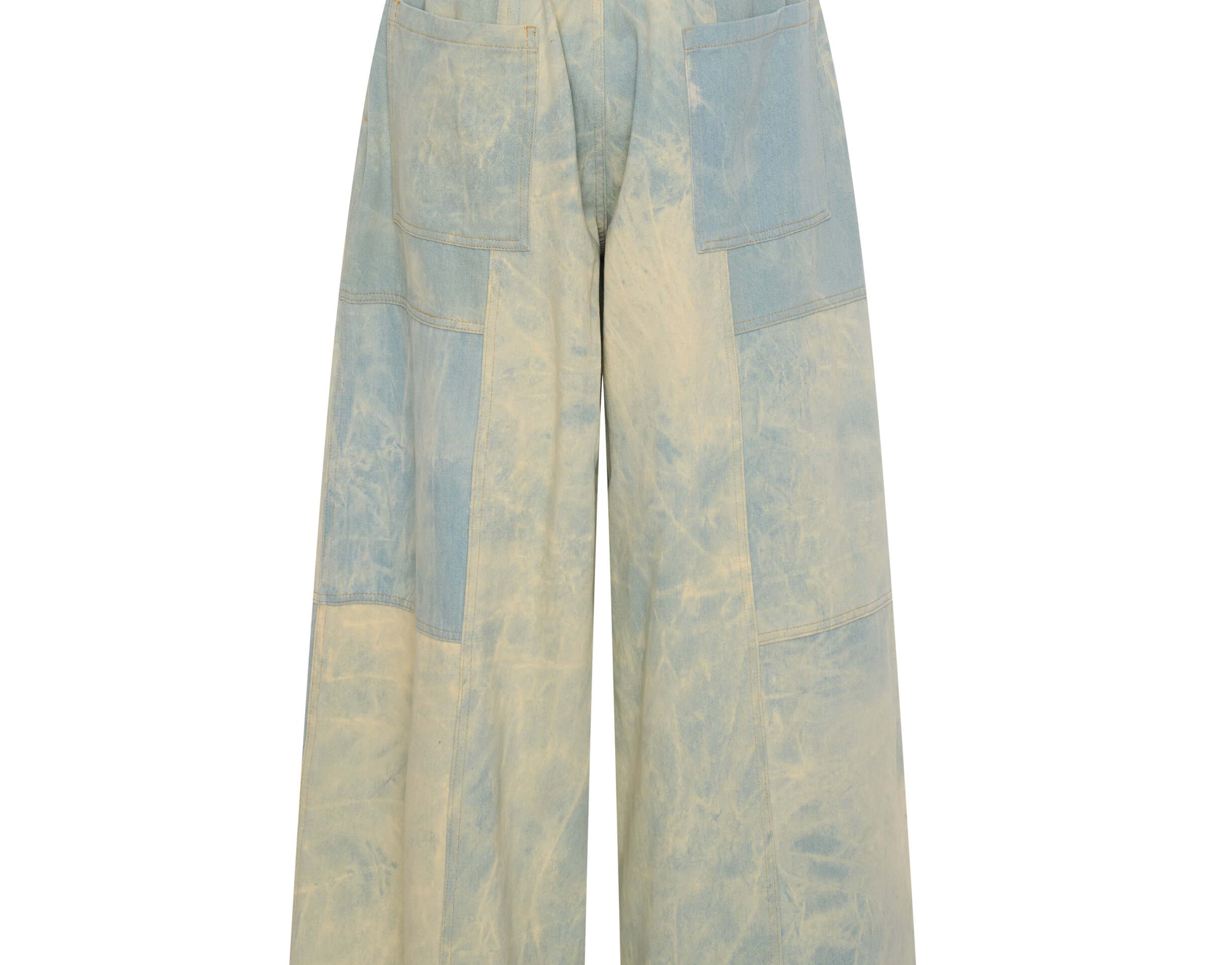 Palazzo Mid Waist Denim Jeans - Aruba Sky Blue