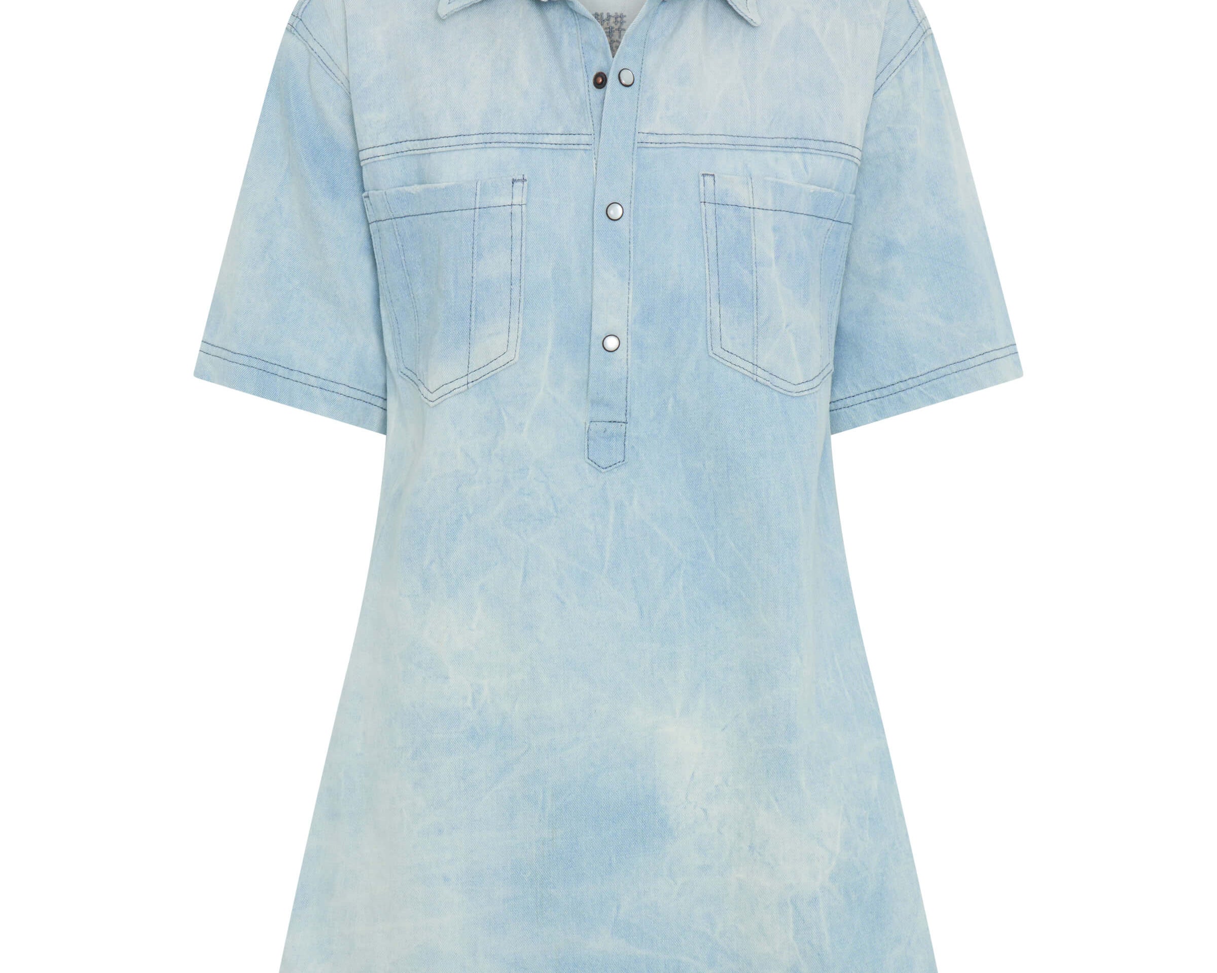 Pixie Denim Shirt Dress - Cloudy Blue