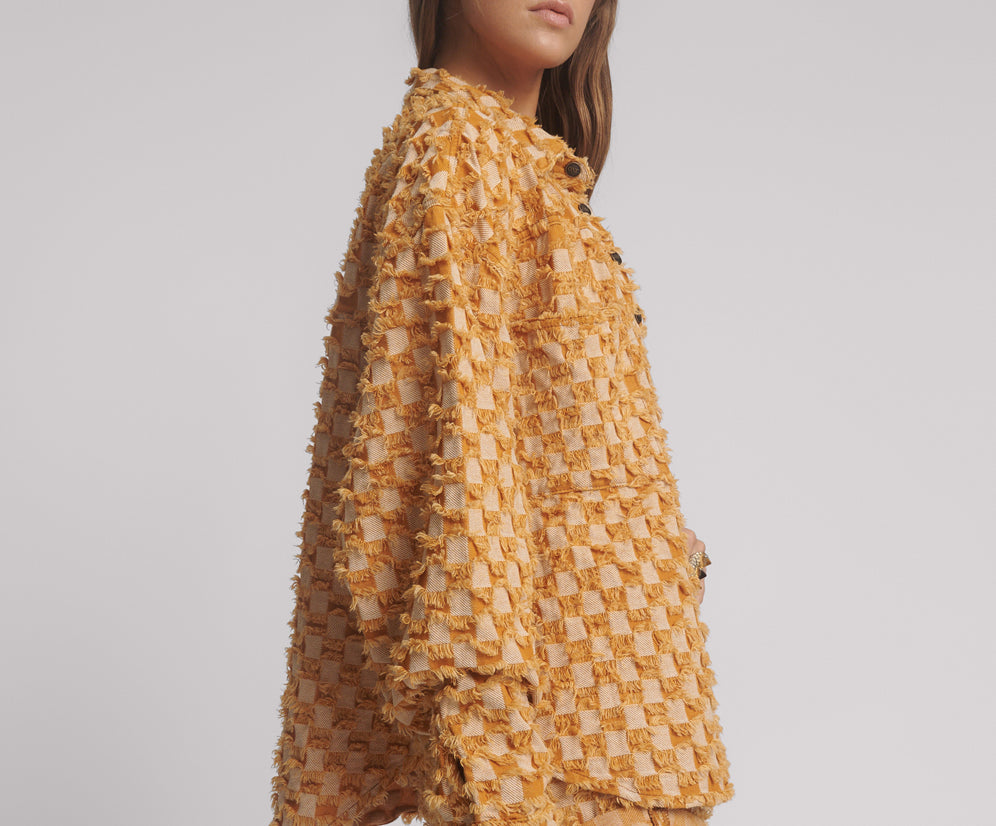 Gingham Daria Shacket - Yellow