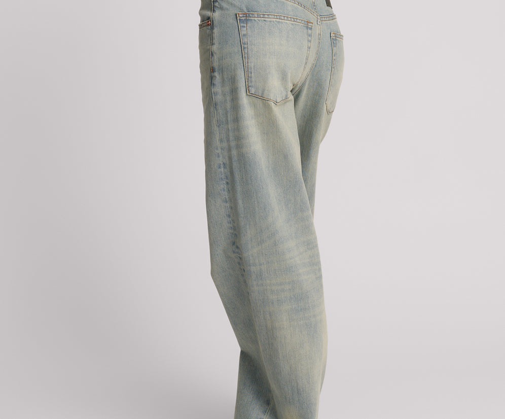 Low Riders Low Waist Wide Leg Denim Jeans - Sunkissed Blue