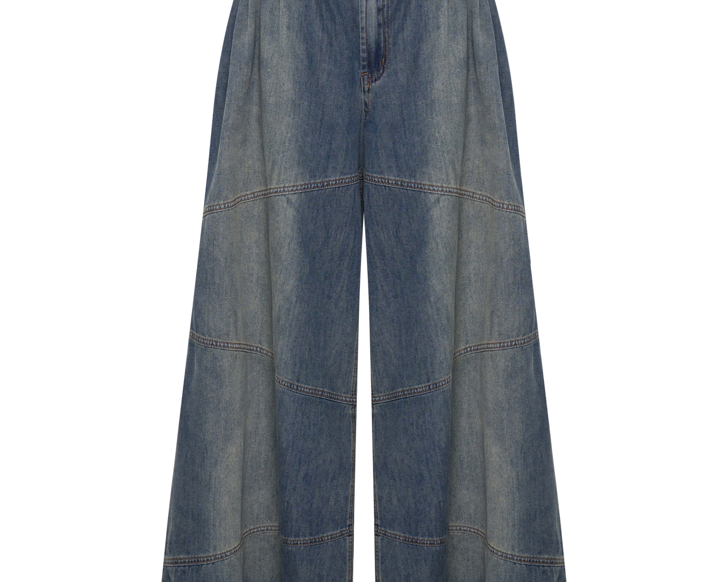 Daddios Low Waist Super Wide Leg Denim Jeans - Blue Sand