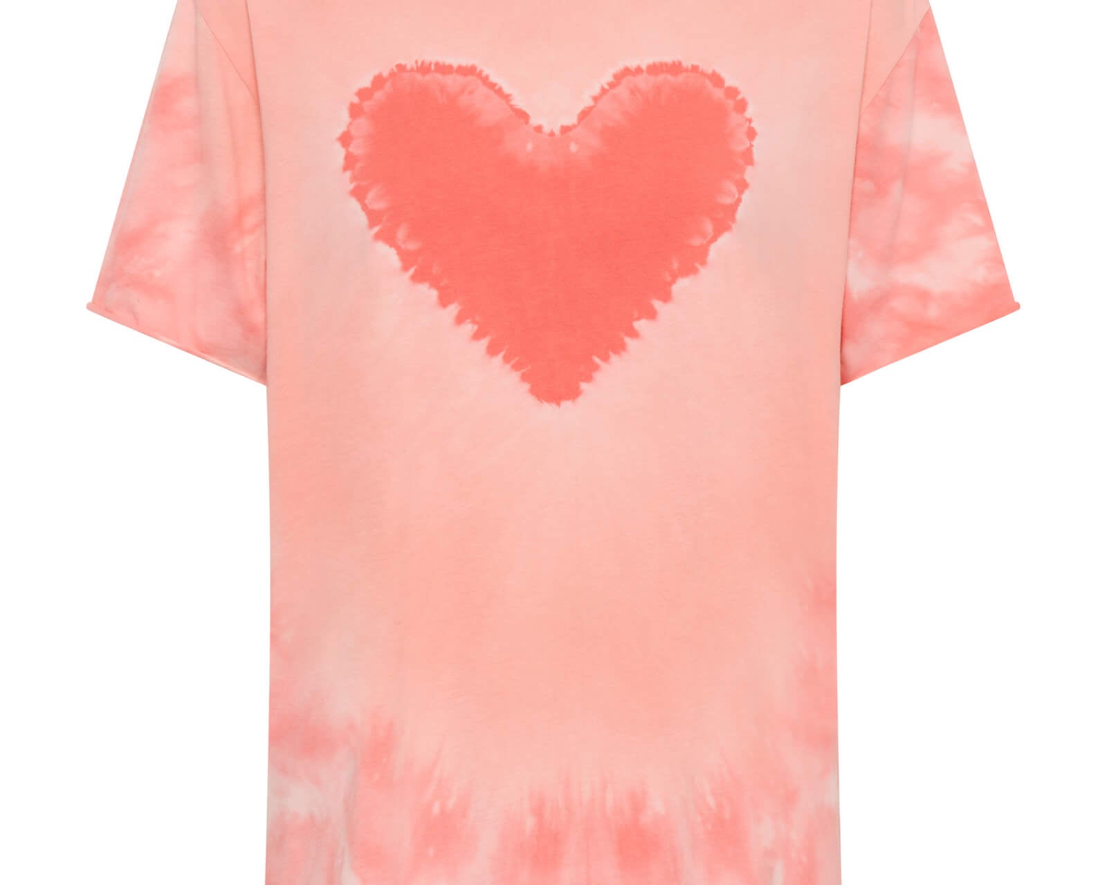 Heart Throb Tie Dye Boyfriend Tee - Coral Pink