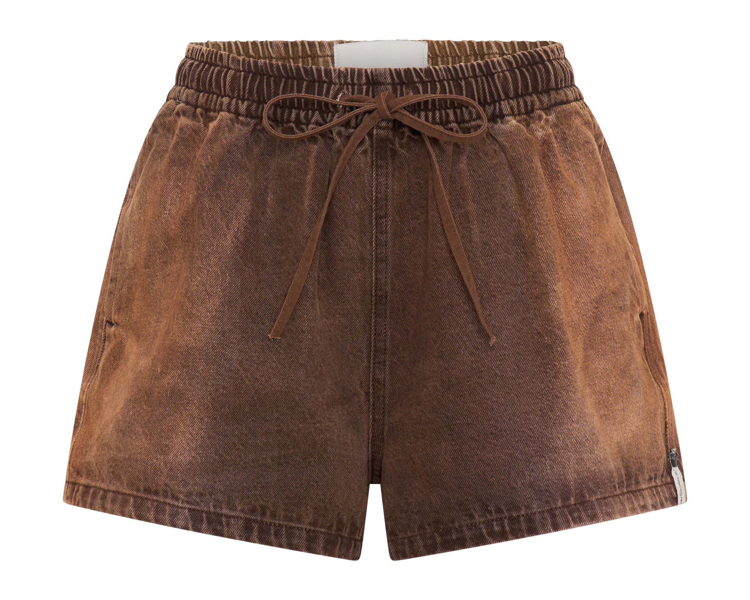 Boxer Drawstring Waist Denim Shorts - Ranch Brown