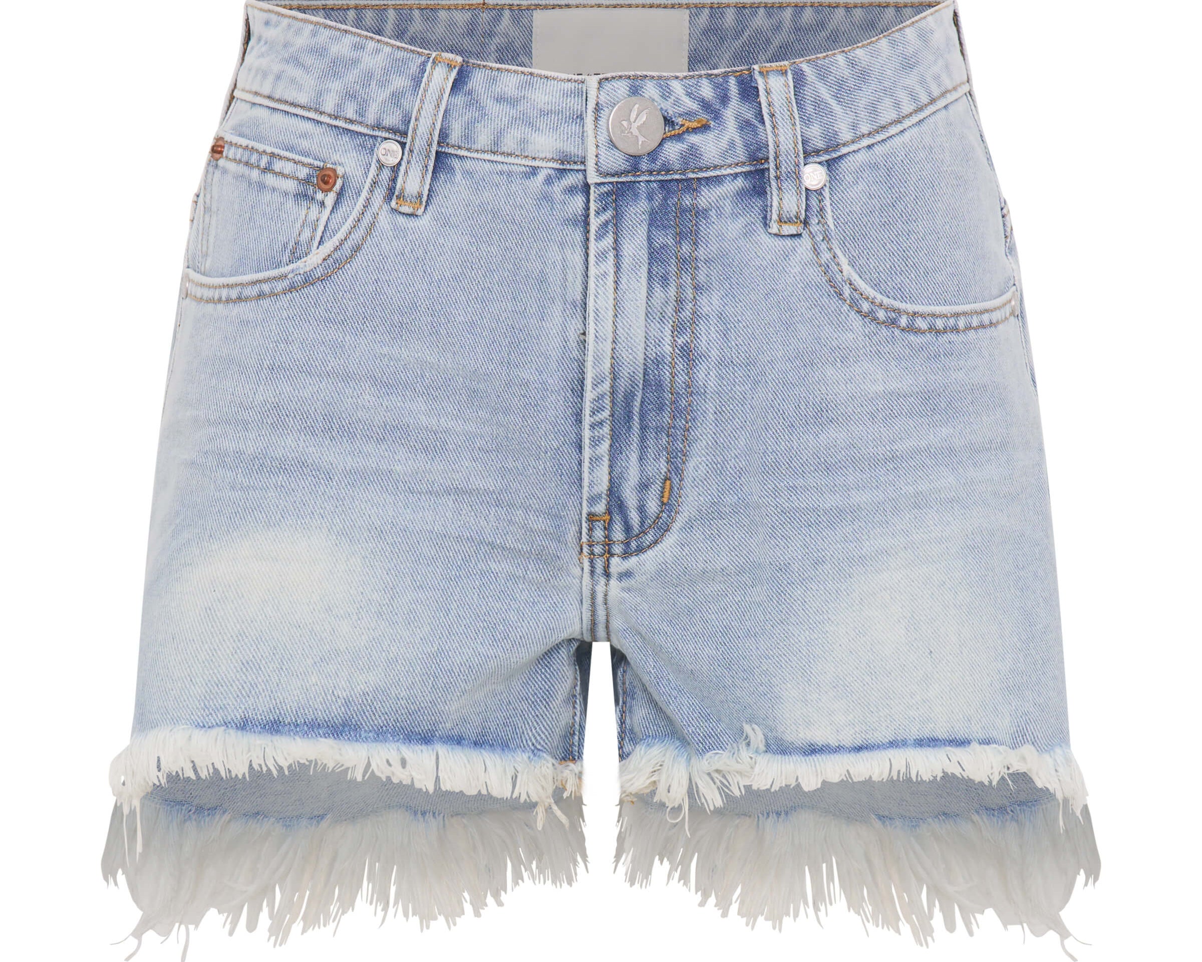 Hawks High Waist Denim Shorts - Soft Blue