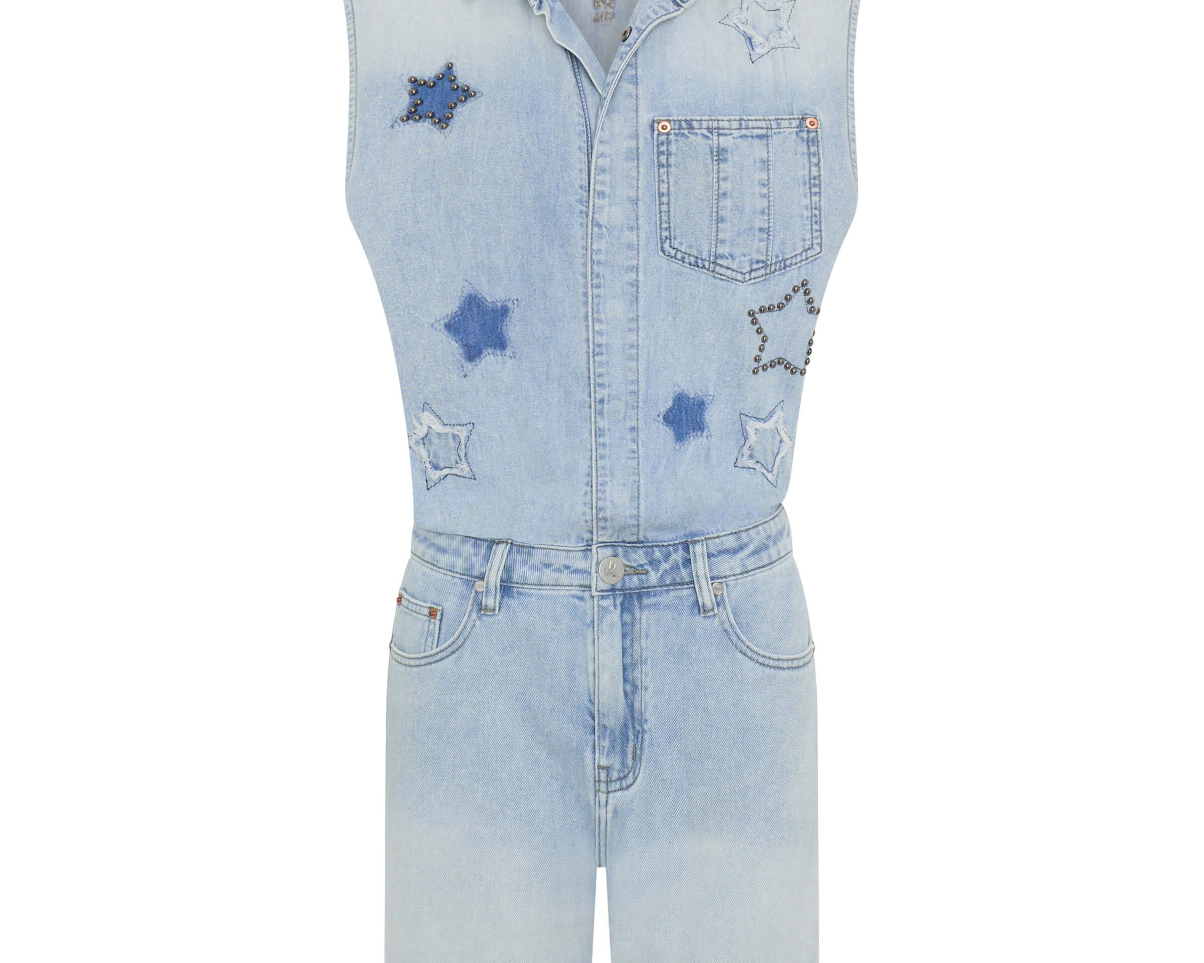 Jackson Boyfriend Mini Denim Jumpsuit - Soft Blue