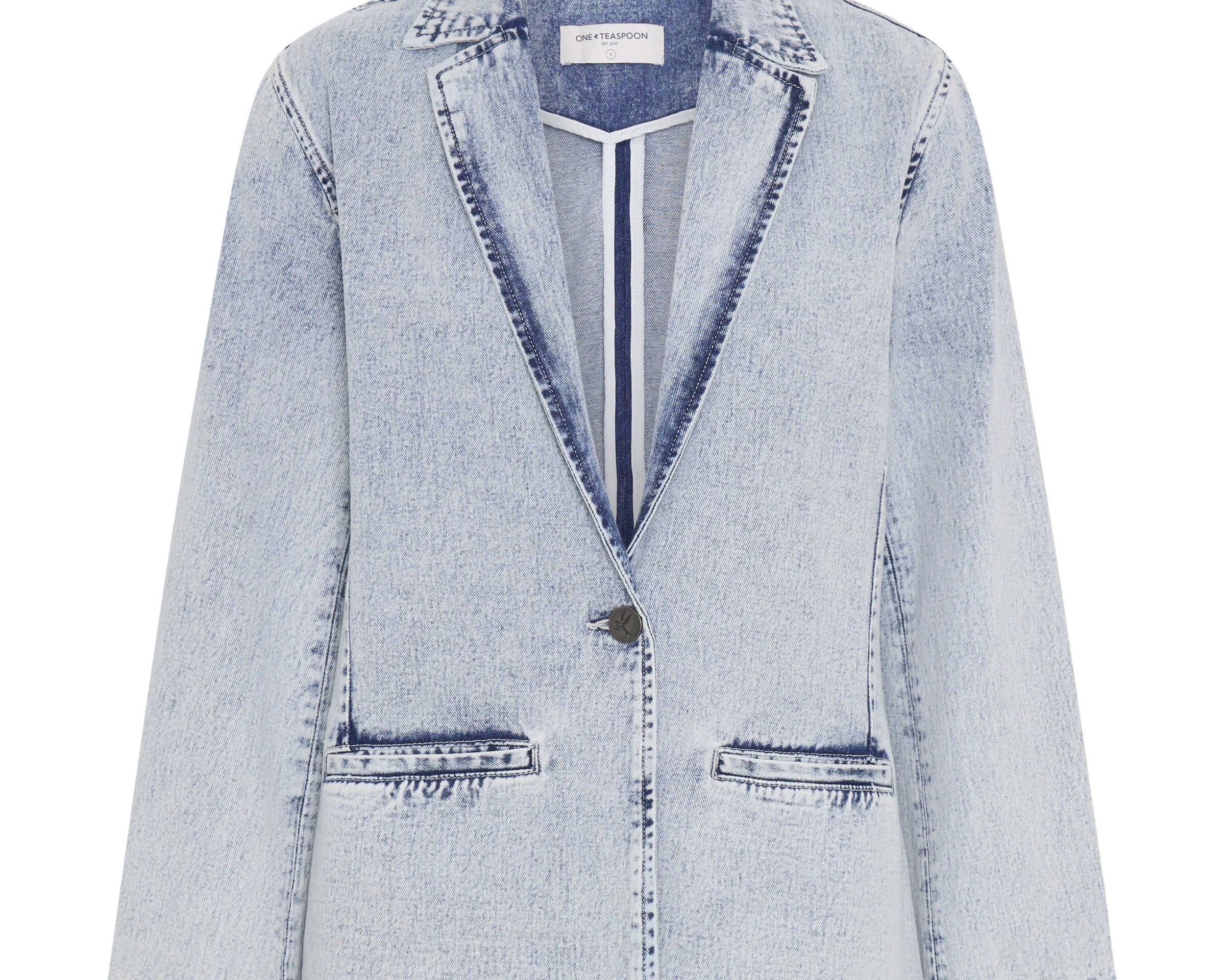 Boyfriend Denim Blazer - Bahama Blue