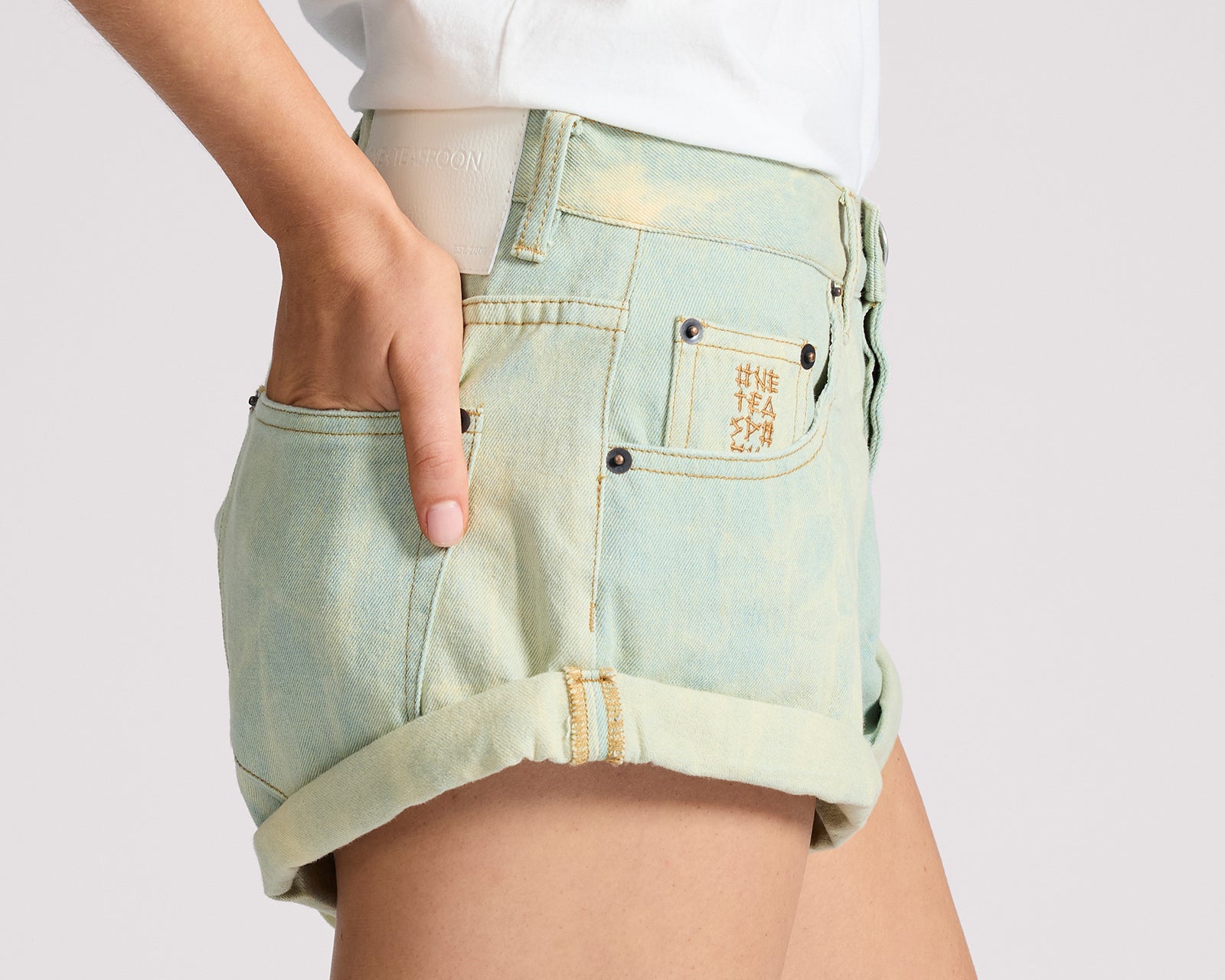 Bandits Low Waist Denim Shorts - Aruba Blue-Green