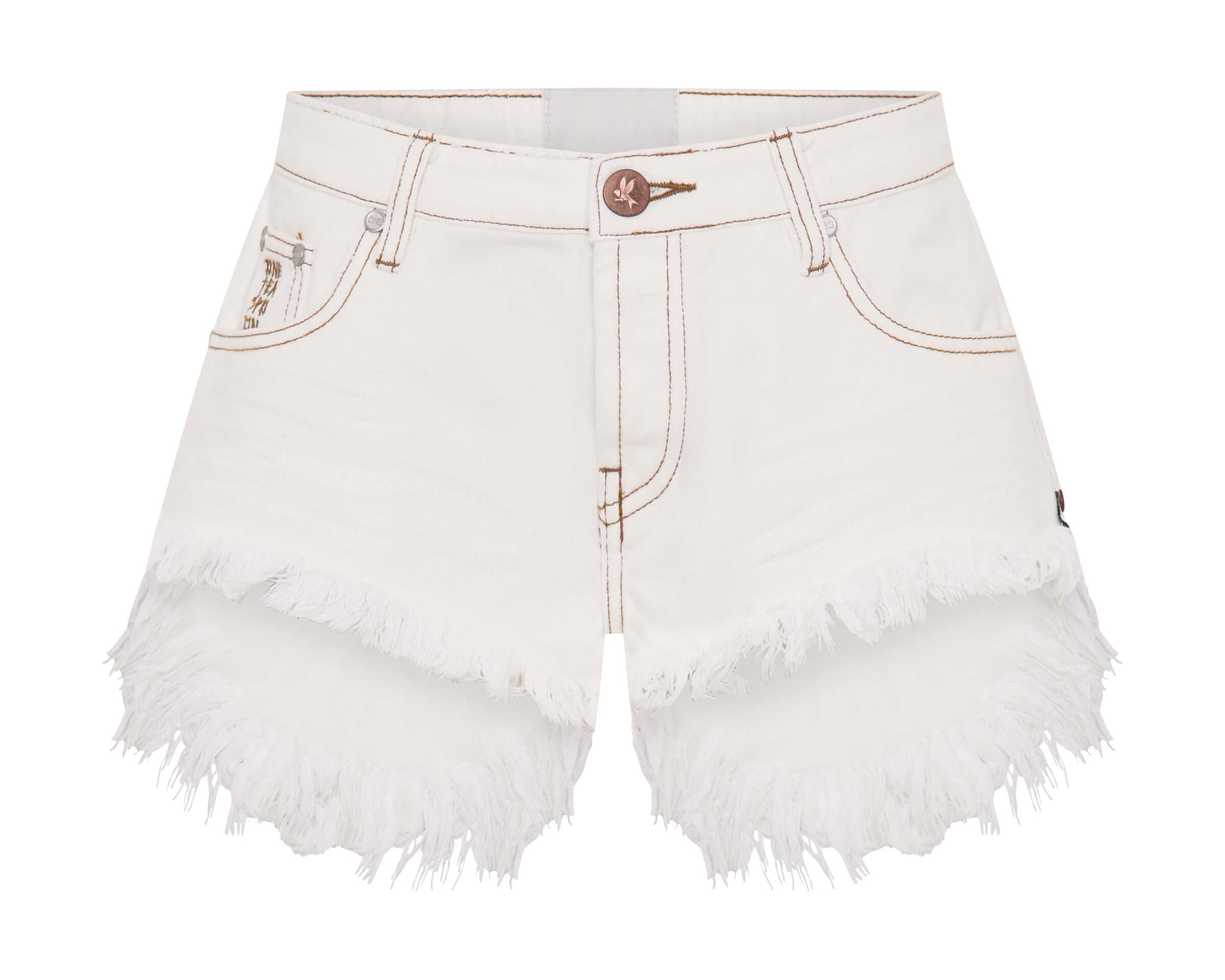 Bonitas Low Waist Denim Shorts - White Beauty