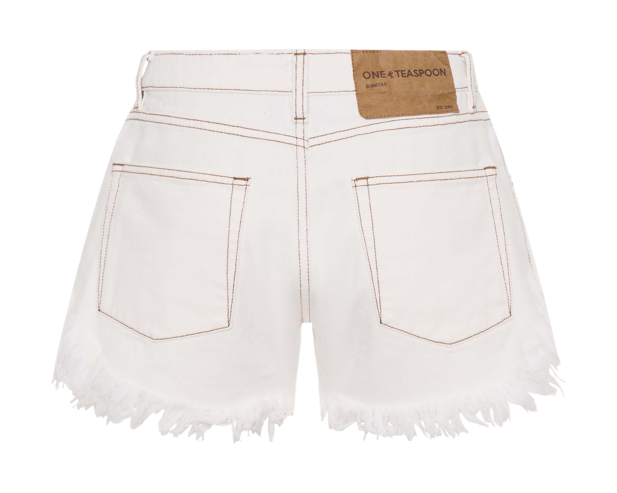 Bonitas Low Waist Denim Shorts - White Beauty